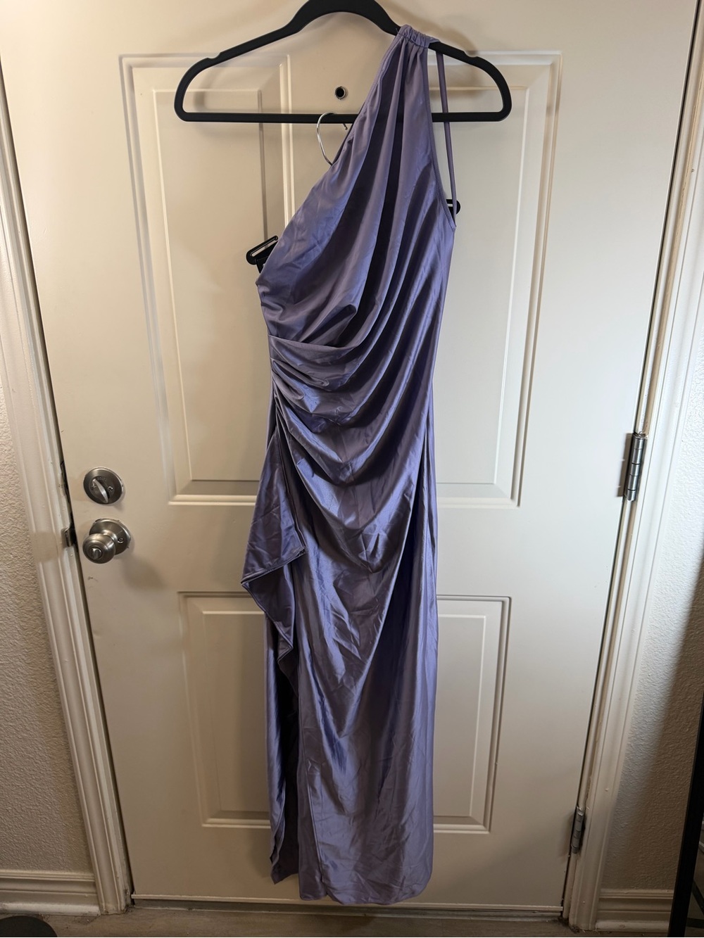 One Shoulder Draped Maxi Dress Women’s Small Lavender Formal 0522